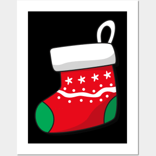 Cute Christmas Sock Design Posters and Art